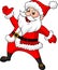 Santa clause cartoon waving hand