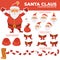 Santa Clause character constructor with spare body parts