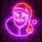 Santa Clause, Christmas seasonal icon, retro neon sign, bright electric light signage