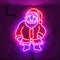 Santa Clause, Christmas seasonal icon, retro neon sign, bright electric light signage