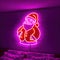 Santa Clause, Christmas seasonal icon, retro neon sign, bright electric light signage