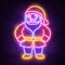 Santa Clause, Christmas seasonal icon, retro neon sign, bright electric light signage