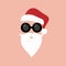 Santa clause icon with sunglass on pink background