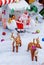 Santa Clause on reindeer sledge.