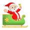 The Santa clause is ringing his bell and going to give some gifts to children