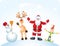 Santa Clause, Rudolph, Elf and Snowman