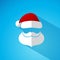 Santa Clause simple head with moustache, beard and hat