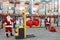 Santa clauses workers at work portrait