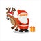 Santa clous and christmas reindeer with design eps 10
