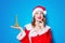 Santa Clous girl with Eiffel tower gift