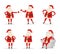 Santa Collection of Icons Vector Illustration
