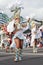 SANTA CRUZ DE TENERIFE, CANARY ISLANDS - circa FEBRUARY 2018: Carnival groups and costumed characters, parade through the streets