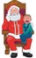 Santa with Crying Child Vector Illustration