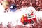 Santa Crystal snow ball on Christmas background