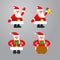Santa in different actions vector set