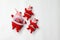 Santa dolls on a white background