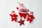 Santa dolls on a white background