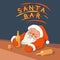 Santa drinking in a bar vector