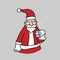 Santa drinks cup of tea