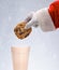 Santa Dunking Cookie Snowy Background