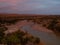 Santa Elena Canyon with Chisos Mountain Range in Big Bend National Park at the Golden Hour