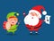 Santa and Elf Cartoon Characters Music Band Icons