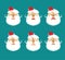 Santa Emoji set. Face Santa Claus collection. Good and evil. Che