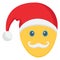 santa face, santa claus Color Vector icon which can be easily modified or edit