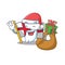 Santa flag faroe island Scroll Cartoon character design with box of gift