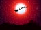 Santa Flying at Christmas Night-