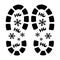Santa Footprint. Santa Claus footprint stencil designs. Trendy design template. Isolated abstract graphic design