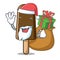 Santa with gift chocolate ice cream mascot cartoon