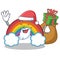 Santa with gift colorful rainbow character cartoon