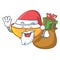 Santa with gift cottage cheese mascot cartoon