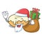 Santa with gift donut with sugar mascot cartoon