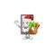 Santa with gift down chart vertical tablet with mascot