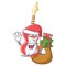 Santa with gift electric guitar isolated with the mascot