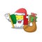 Santa with gift flag mali Cartoon character design