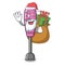 Santa with gift immersion blender in the cartoon shape