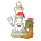 Santa with gift king chess in the cartoon shape