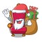 Santa with gift king throne mascot cartoon