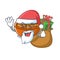 Santa with gift kung pao chicken in a cartoon