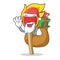 Santa with gift match stick mascot cartoon