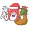 Santa with gift mp3 player isolated on with mascot