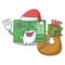 Santa with gift toy motherboard the in a mascot bag