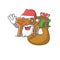 Santa gingerbread star Cartoon character design having box of gift