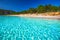 Santa Giulia beach with azure clear water, Corsica, France