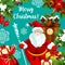 Santa greeting card for Christmas and New Year