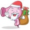 Santa hair dryer character vector