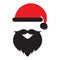 santa hat and beard tattoo cartoon Christmas vector design